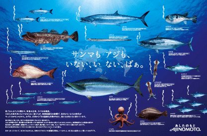 「サンマもアジも、いない、いない、ばぁ。」